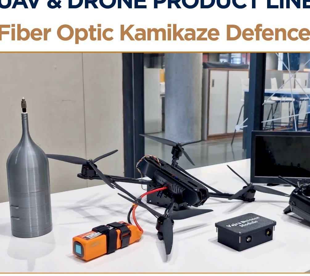 Fiber optic kamikaze defence drone on the bench